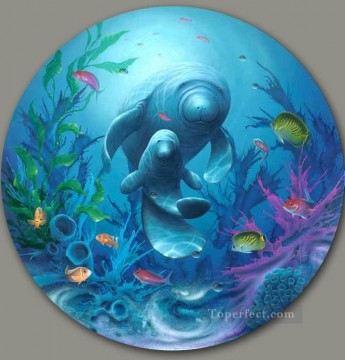 動物 Painting - 海底の母たちの愛